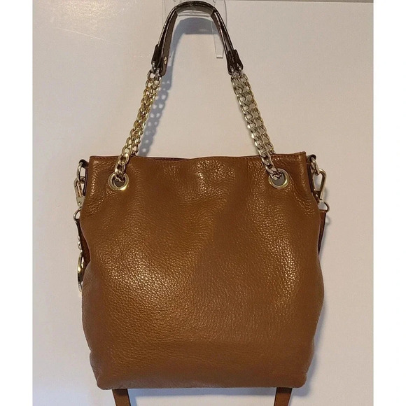 MICHAEL KORS JET SET PEBBLE LEATHER SHOULDER BAG HAND CARRY BAG TAN - Picture 4 of 10